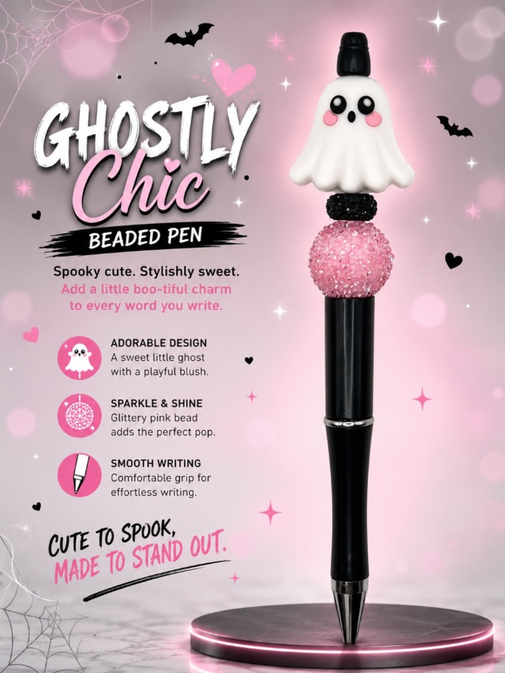 Ghostly Chic Beaded Pen